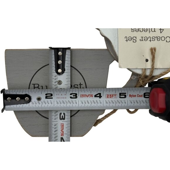 Coffee-Themed Coaster Set Of 4 With Quotes - Cup Shaped - Rustic Decor - Picture 4 of 4